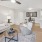 a living room with a fan