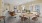 a living room with a table and chairs